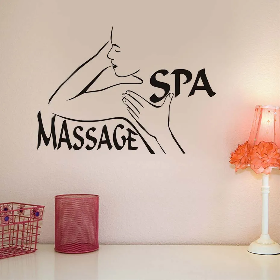Tai Massage Spa Vinyl Wall Stickers Man Enjoy Massage Art Decals