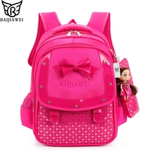 Baijiawei mode schmetterling mädchen schultaschen kinder rucksack grundschüler bookbag orthopädische prinzessin schulranzen mochila infantil