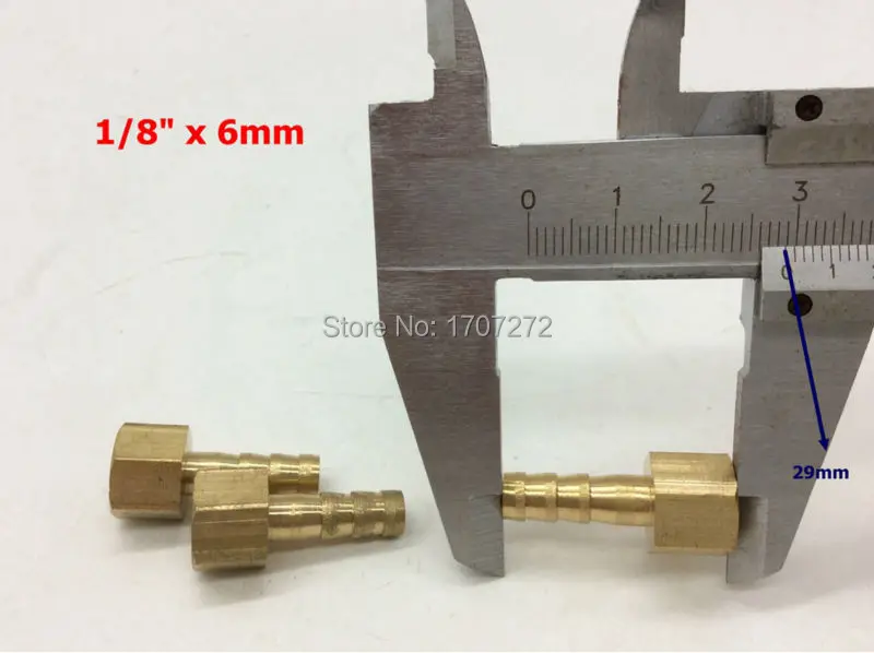 free shipping copper fitting 6mm Hose Barb x 1/8" inch Female BSP Brass Barbed Fitting Coupler