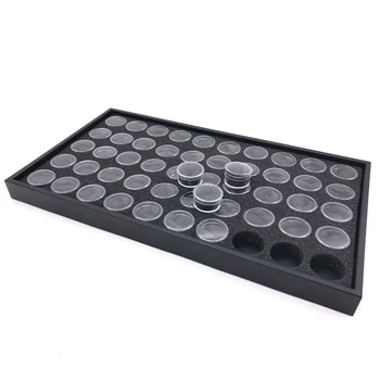 

New Arrive 50pcs Plastic Round Empty Nail Bearty Art Storage Box Container Nail Art Decorations Rhinestone Bead Flower Case Tool