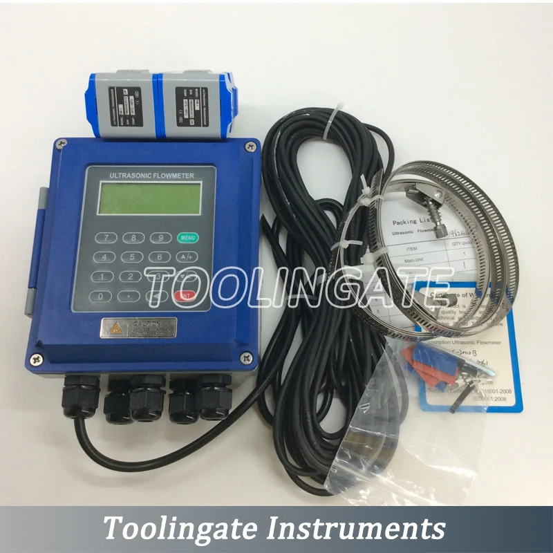 

TUF-2000B ultrasonic flowmeter with TS-2 Transducer (DN15mm-100mm) PT100 Temperature Heat sensor liquid flow meter