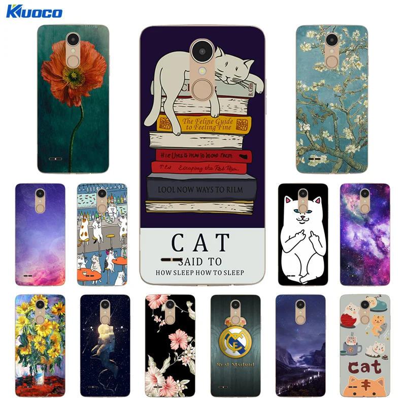 Для Coque LG K8 2017 чехол для телефона пары 5 0 дюйма с изображением кота пейзажа мягкий