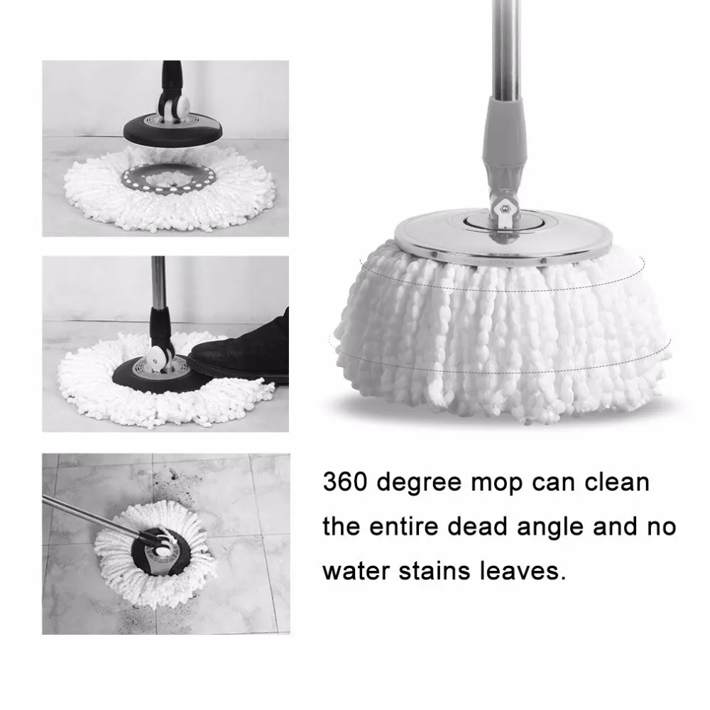 

AMW Home Use Super Soft Microfiber Home Cleaning Floor Mop Heads 360 Degree Rotation Cleaning Replacement Round Floor Mops