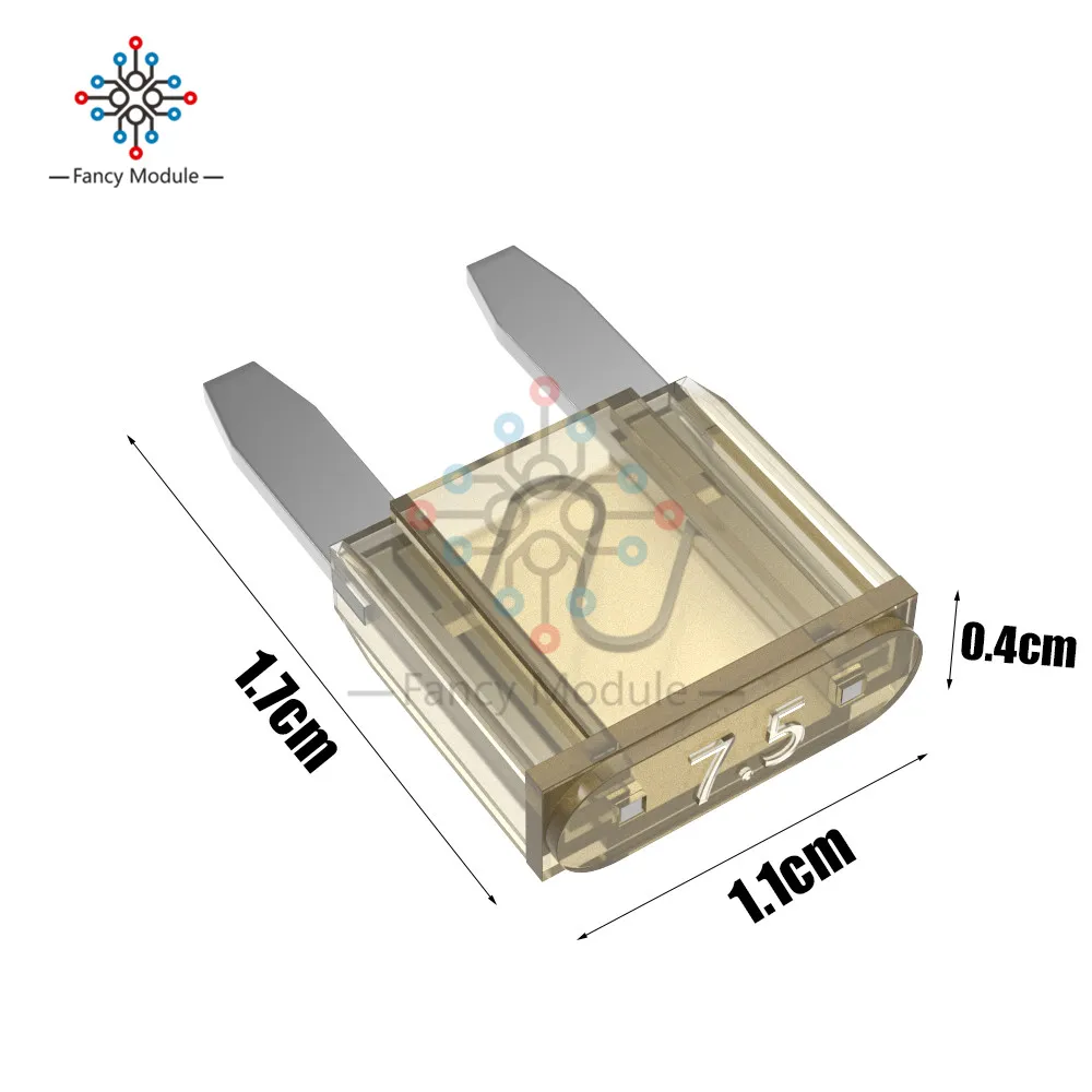 Труба автоматический предохранитель 5A 7.5A 10A 15A 20A 25A 30A 35A 40A amp с цинковым материалом 12 В 24 в автомобильный предохранитель лезвие автомобиля вставка предохранитель труба - Цвет: 7.5A