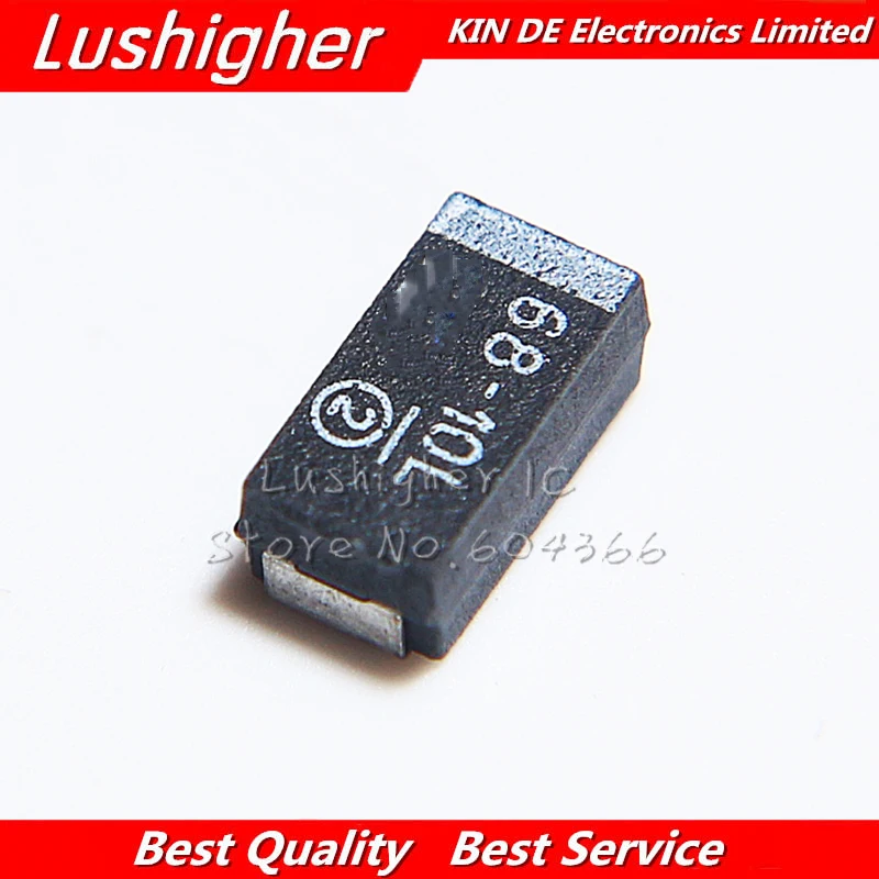 10pcs D Case Type 7343 68uF 10V 686 686A SMD 10% Accuracy Tantalum Capacitor | Электронные компоненты и