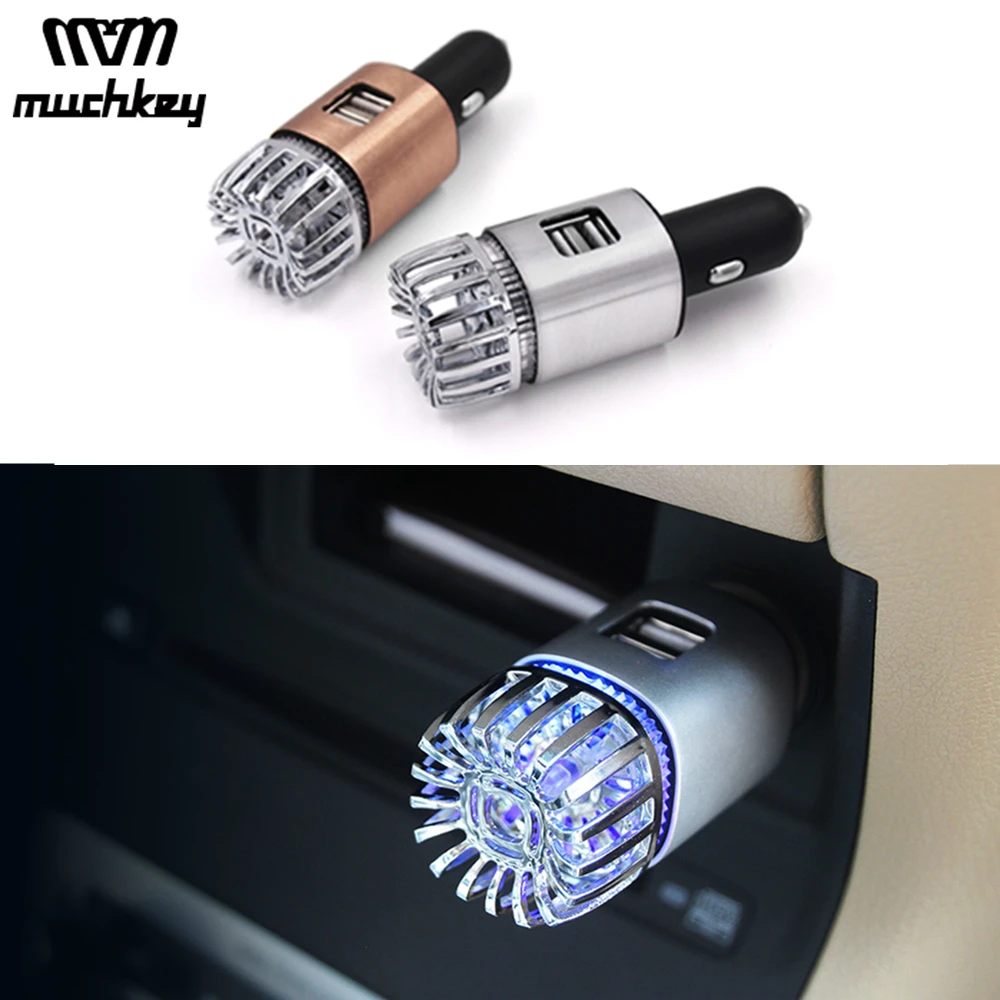 Dual USB Car Charger 2 in 1 Car Air Purifier Air Freshener Mini Auto