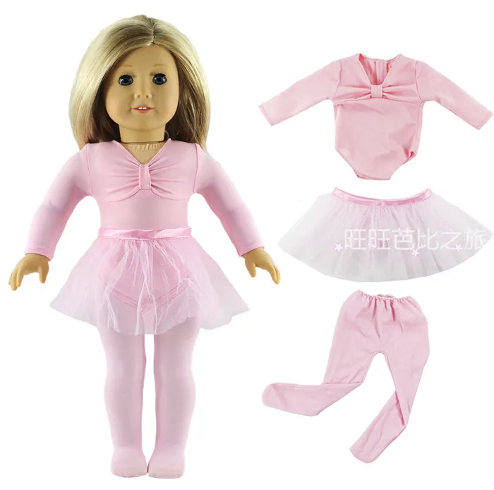 

Fashion Accessories 3 Pcs Set Ballet Skirts Outfit Costume+Leggings Doll Clothes For 18 Inch American Doll