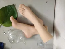 Newest 3D electro shock sex toys silicone girls gymnast simulation foot feet model whitening skin sexy toe sole