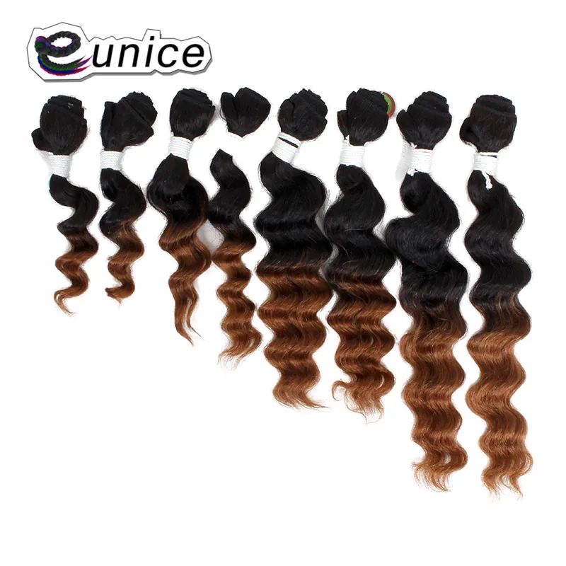 Deep Wave Brazilian Hair Ombre Human Hair Weave Bundles Extensions blond burgundy colors   (40)