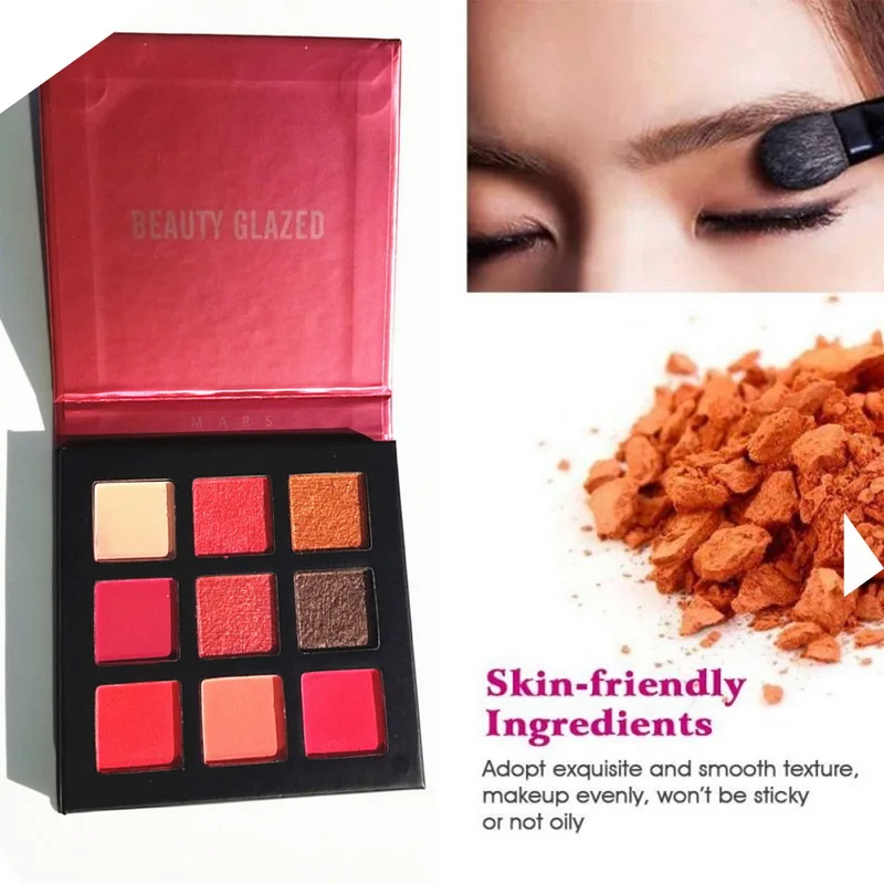 Тени для глаз  Beauty Glаzed Naptune 9 ярких цветов! - характеристики