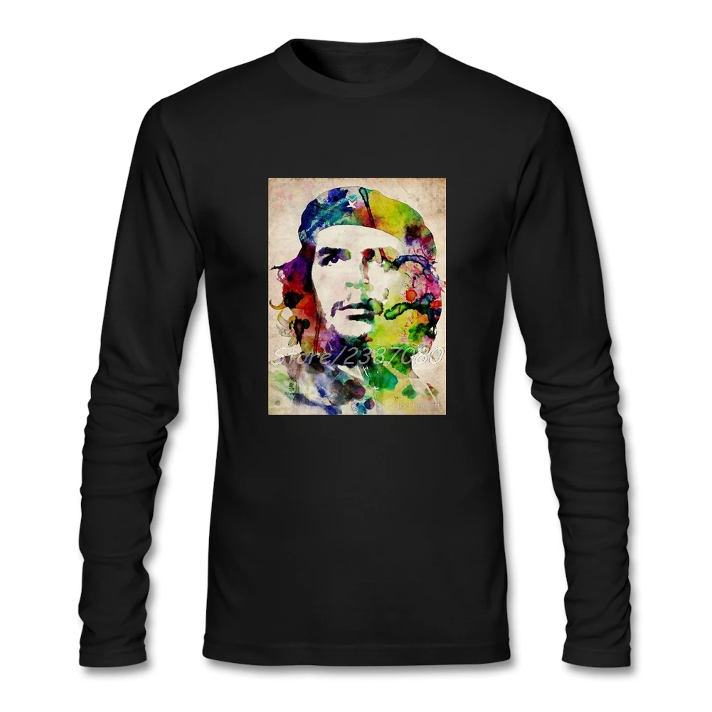 Цветная футболка Che Guevara с длинным рукавом на заказ, мужские футболки, хипстерские забавные хлопковые футболки для мальчиков