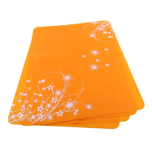 Buy 1PC/4PC Orange Red Silicone Kitchen Placemats Waterproof & Non slip