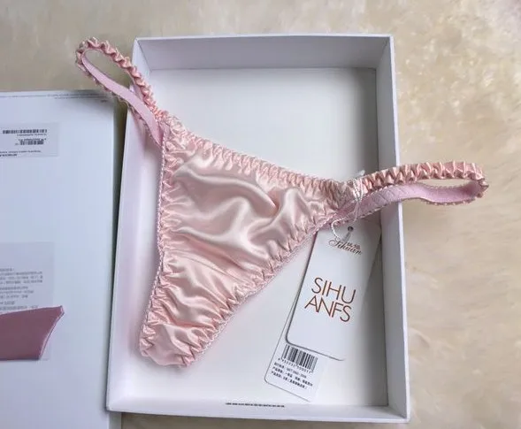 

4 PACK 100% Pure Silk Women's Sexy Thong String Underwear Lingerie M-2XL MS010