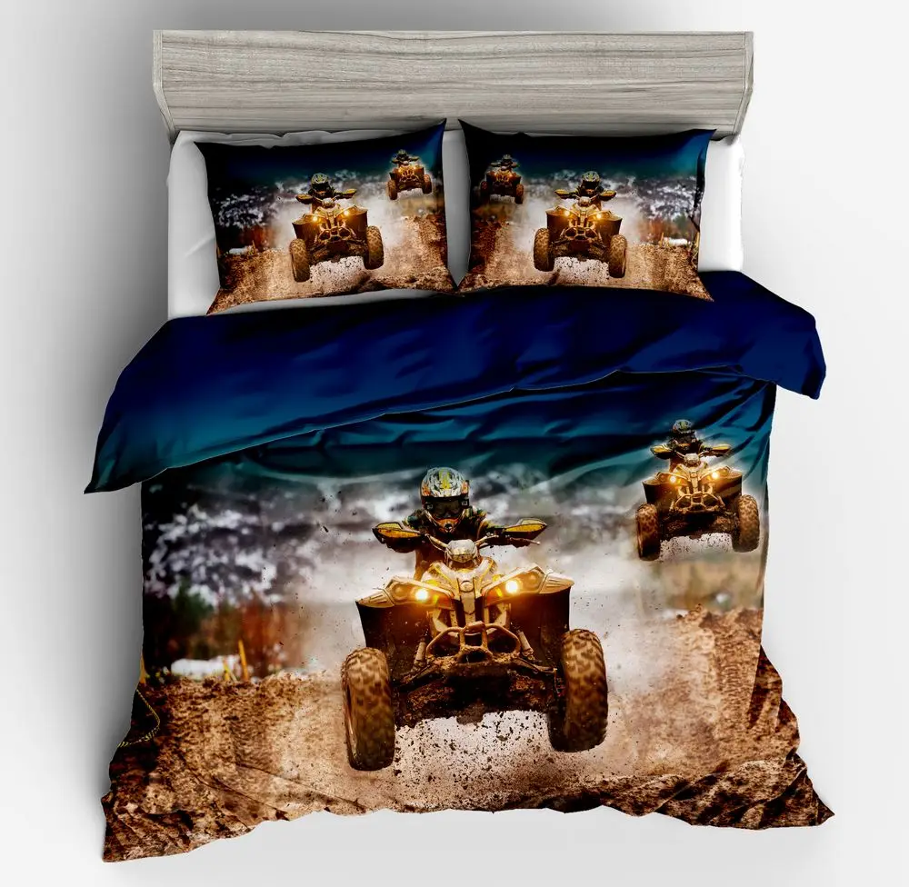 Lai Yin Sun Dinosaur Land Sunset Beach 3d HD Digital Fun Sand Dune Buggy riders 3D  bed set Fun Sand Dune Buggy riders