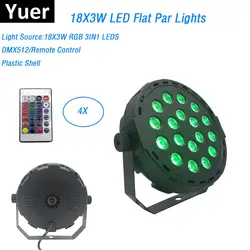 Светодиодный плоский Par 18X3 W RGB 3IN1 светодиодный Par лампы DMX сценический стробоскопический источник света лампы DMX 512/удаленного Управление