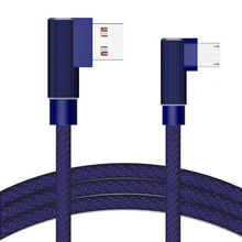 8 Pin Type-C Micro USB 1m Charging Cable Double Elbow USB Cable 2A Sync Data Nylon Woven TPE for Android IOS