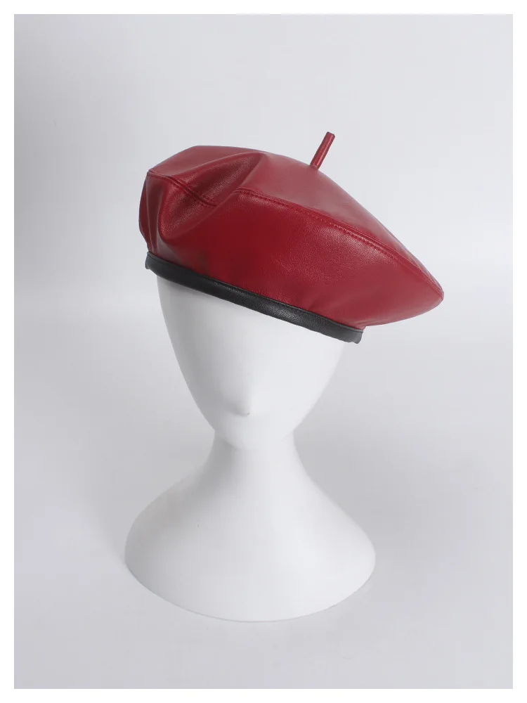 Женский берет из BUTTERMERE кожи во французском стиле в стиле милитари, женская кепка на плоской подошве, красная женская кепка в виде тыквы, регулируемая винтажная Кепка на плоской подошве на осень и зиму