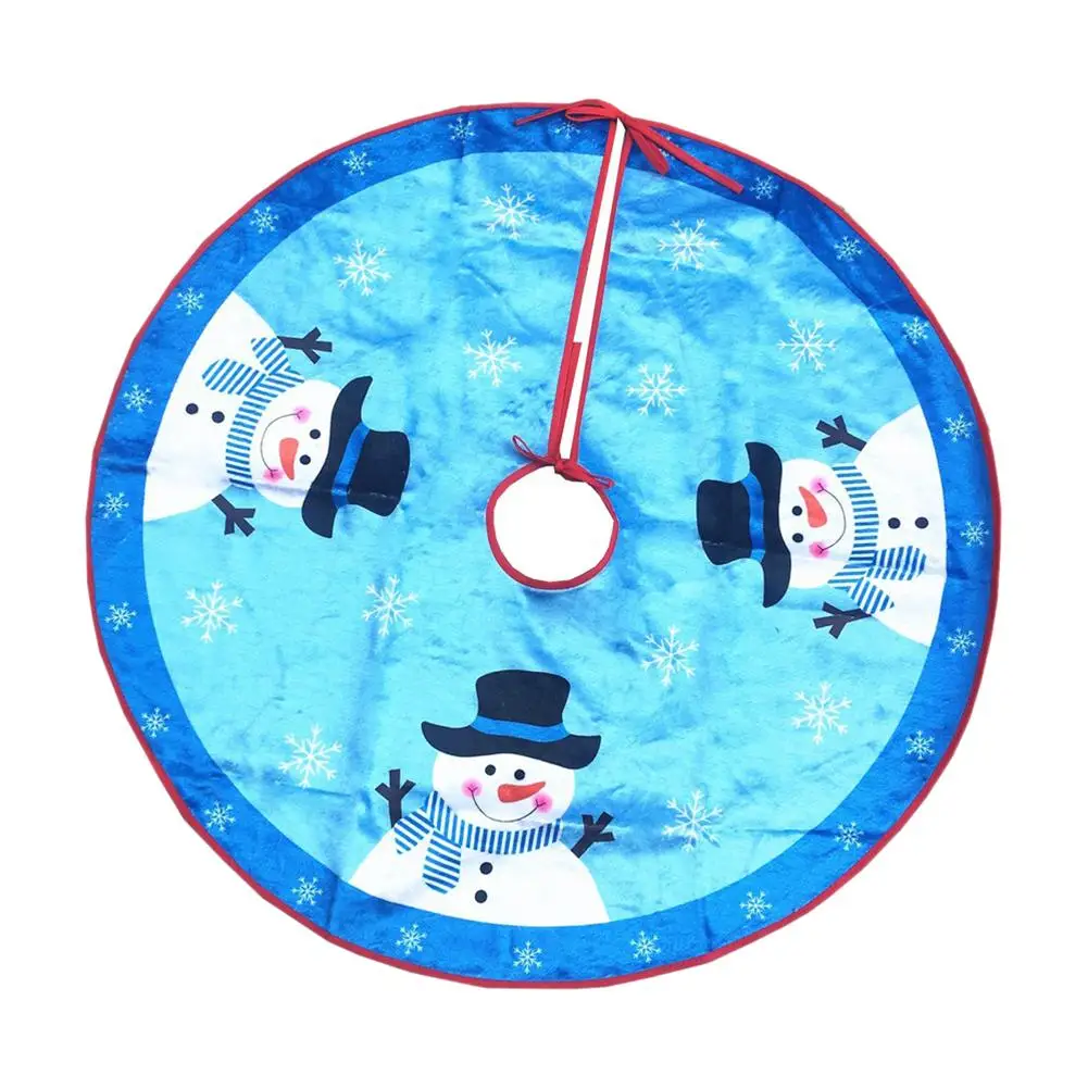 

New Style Christmas Snowman Tree Skirt Christmas Tree Apron High-grade Flannel Tree Skirt Christmas Ornaments