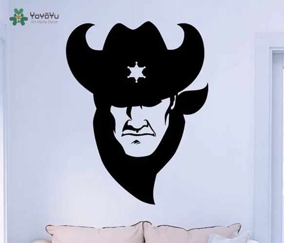 

YOYOYU Wall Decal Vinyl Art Home Decor Sticker Sherif Cowboy Texas Wild West US Boys Room Decoration Mural Poster YO585