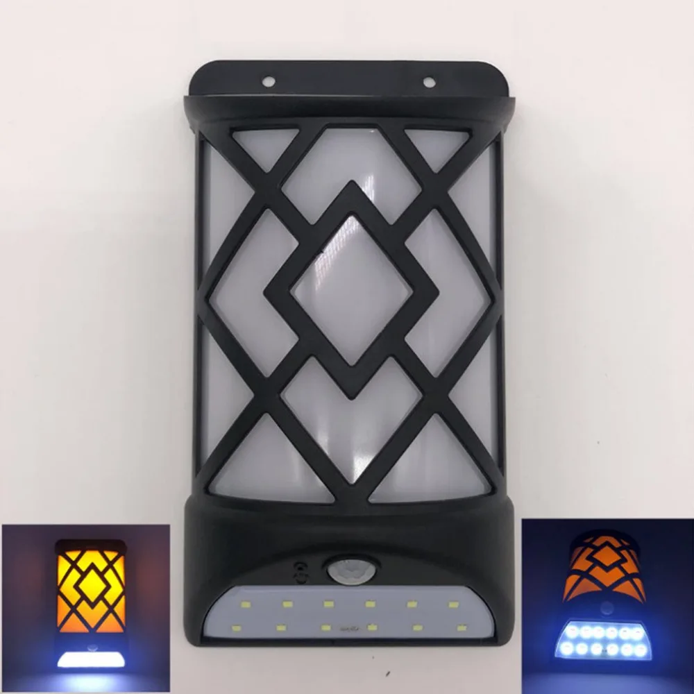 

New LED Induction Light Solar Flame Light 2 in 1 Waterproof Street Light Multi-function Garden Light