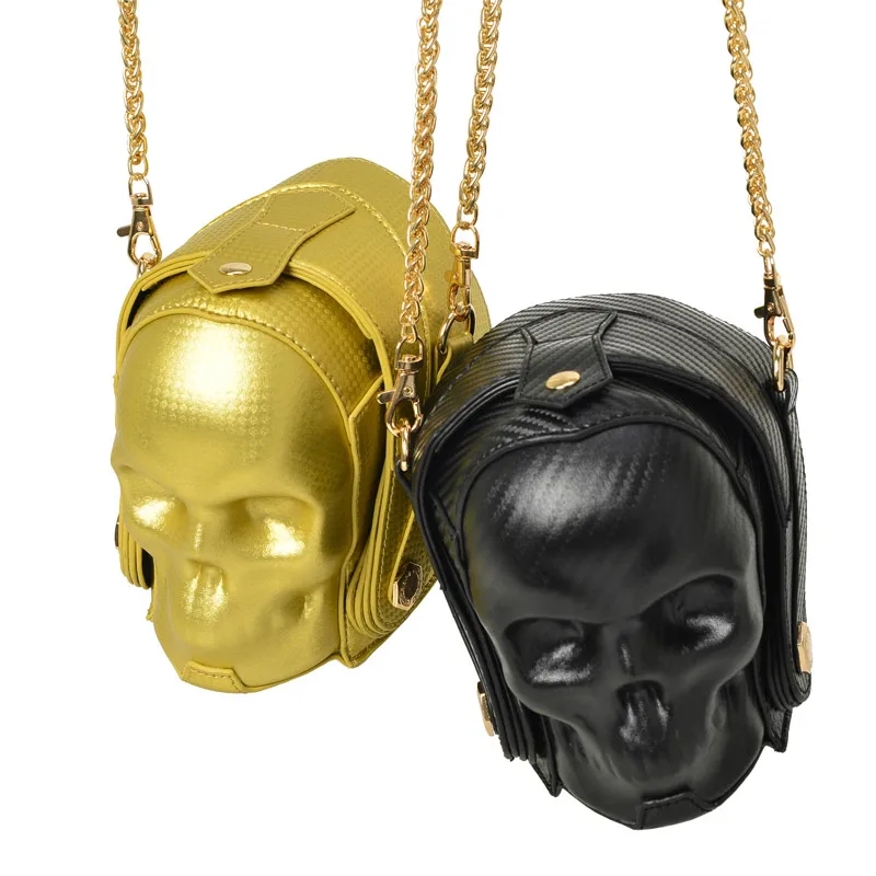 

Fashion Gothic Skull Shoulder Bag Retro Rock Women Messenger Bags Female 2018 Phone Case Holder Purses for Ladies