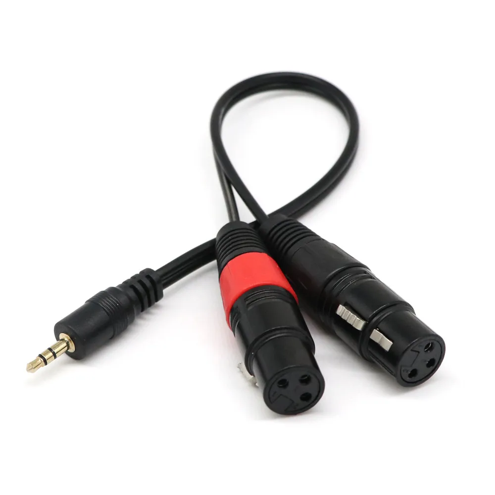 Кабели Новые горячие 3pin 2 XLR мама до 3,5 мм 1/8 ''TRS штекер стерео аудио кабель адаптер шнур Кабели NM02