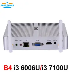 Новые Intel 14nm i3 6006U i3 7100u безвентиляторный мини ПК HTPC мини-ПК с HDMI VGA