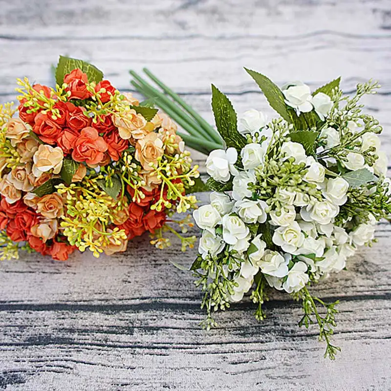

Artificial Flowers Roses Bouquet Bridesmaids House Supplies Decoration for indoor and outdoor Fake Flower for Garden Plant Desk
