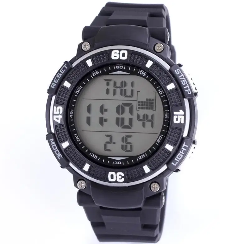 Shhors wath multi-function digital alarm stop wach 3ATM hours date black sport fashion silicone watchband tag whatches men | Наручные