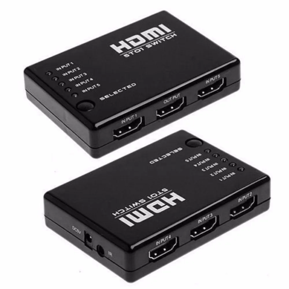 Портативный 5 в 1 1,4 Версия 1080P HDMI коммутатор HD видео Поддержка HDMI сплиттер с пультом дистанционного управления