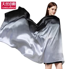 2018 Spring Natural Silk Women Scarf Shawl Female imitated Silk Scarves Wraps Plus Size Bandana Long Beach Cover-up Pareo hijab