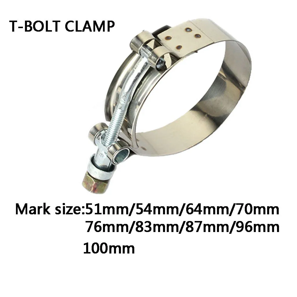 

1Pcs 0.6mm thickness 51-100mm diameter Stainless Steel T - Bolt Hose Clamps Pipe Clip Heavy Duty Hose Clip Durable