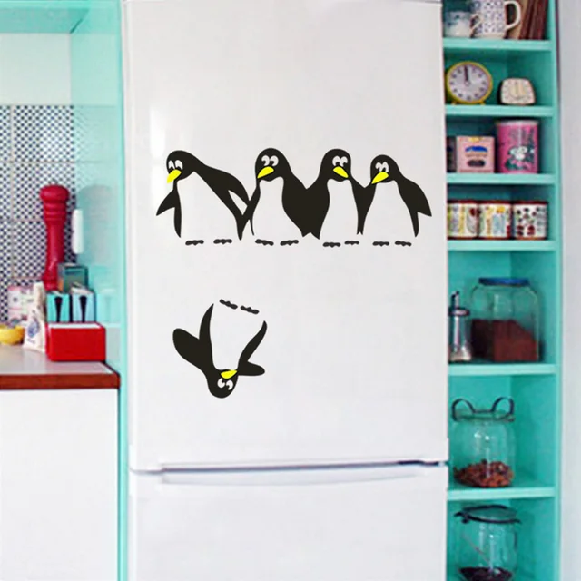 Cheap Funny Cute Penguin Kitchen Fridge Sticker 1PC DIY Decals Dining Room Kitchen Decorative Wall Stickers Home Cheap Funny Cute Penguin Kitchen Fridge Sticker 1PC DIY Decals Dining Room Kitchen Decorative Wall Stickers Home