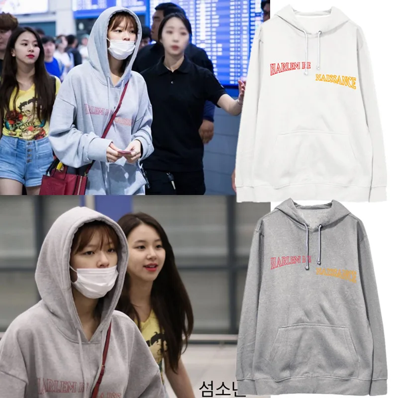 

K-pop Twice combination Yu Dingyan with the same style of Life-Hat Hoodies loose bf Korean version of plush couples in winter
