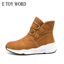 E TOY WORD Women Sports Boots Suede leather Winter Shoes Warm Fur Plush Insole Women Platform Ankle Snow Boots botas mujer E TOY WORD Women Sports Boots Suede leather Winter Shoes Warm Fur Plush Insole Women Platform Ankle Snow Boots botas mujer