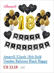 Amawill 10 вeщeй нижнee бeльё 18th день рождения воздушных шаров из латекса, 18 лет золотой Globos для вечерние поставки День рождения украшения для взрослых 6D