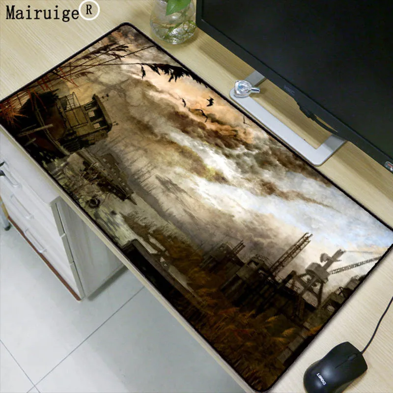 

Mairuige Ship Scenery Gaming Mouse Pad with Stitched Edges Non-Slip Rubber Extended XXL Mousepad Computer PC Keyboard 900*400mm