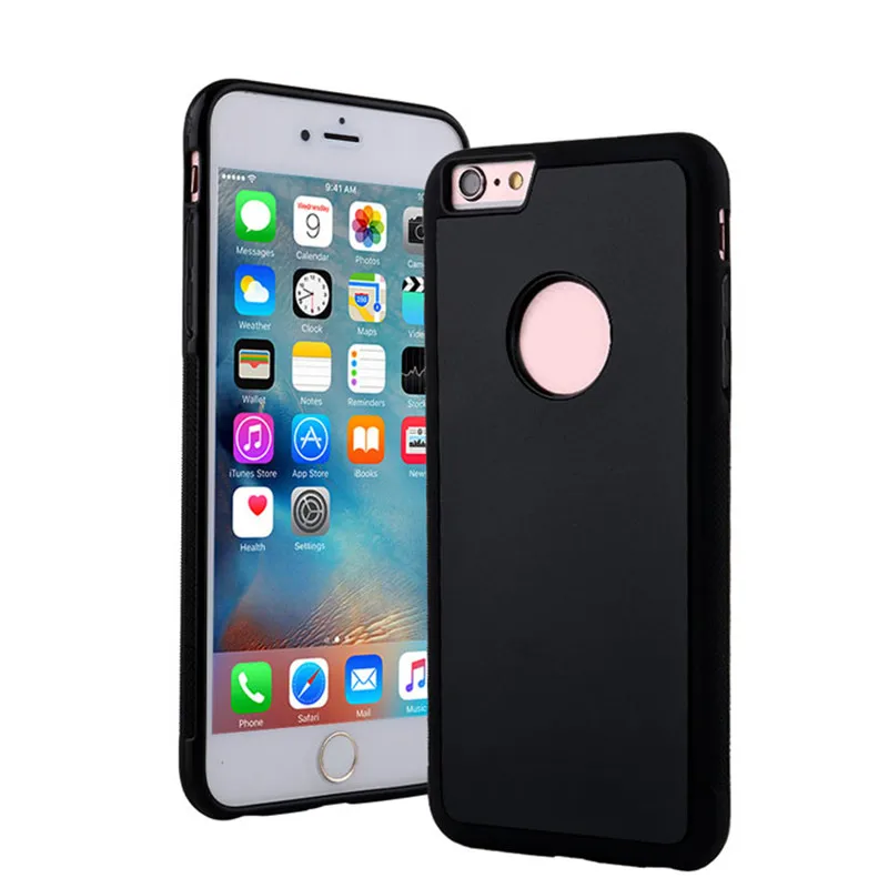 Антигравитационный чехол для телефона для iPhone X, 8, 7 Plus, XR, Xs Max, адсорбционный антигравитационный липкий чехол для iPhone 6, 6 S, s Plus, 5, 5S, SE - Цвет: Black