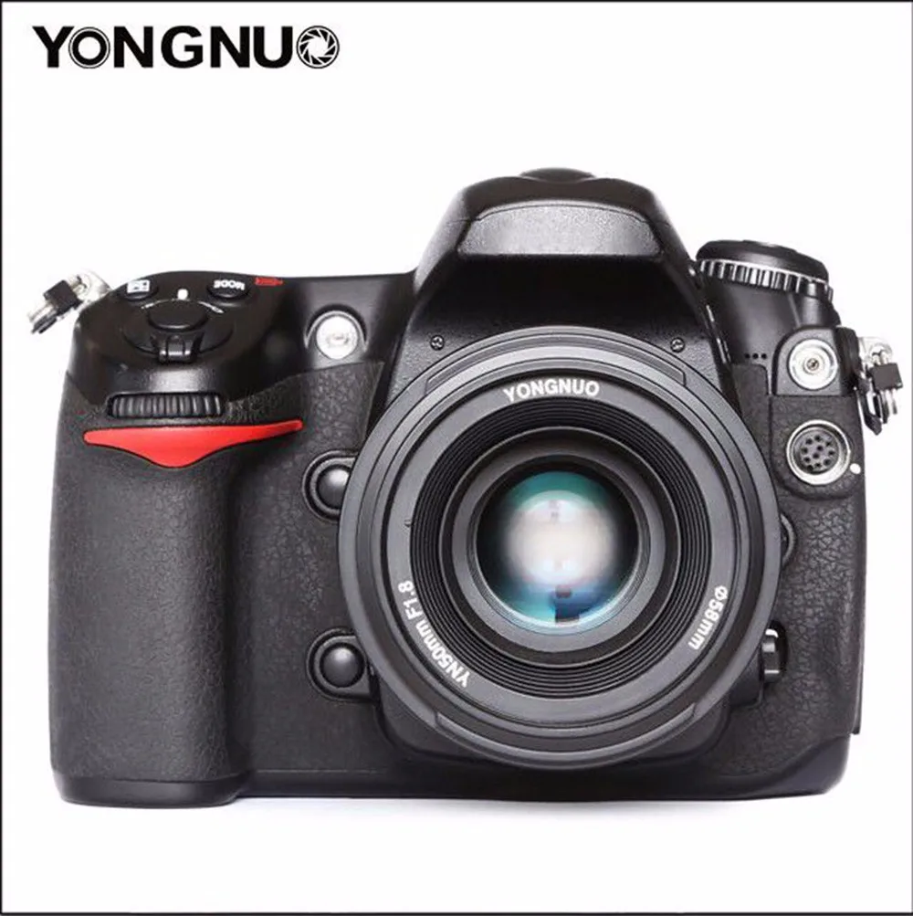 Светодиодная лампа для видеосъемки YONGNUO YN50mm f1.8 YN EF 50 мм f/1,8 AF объектив YN50 с фиксированным фокусным расстоянием большой апертурой Автофокус для цифровой однообъективной зеркальной камеры Canon EOS 60D 70D 5D2 5D3 600d DSLR камер