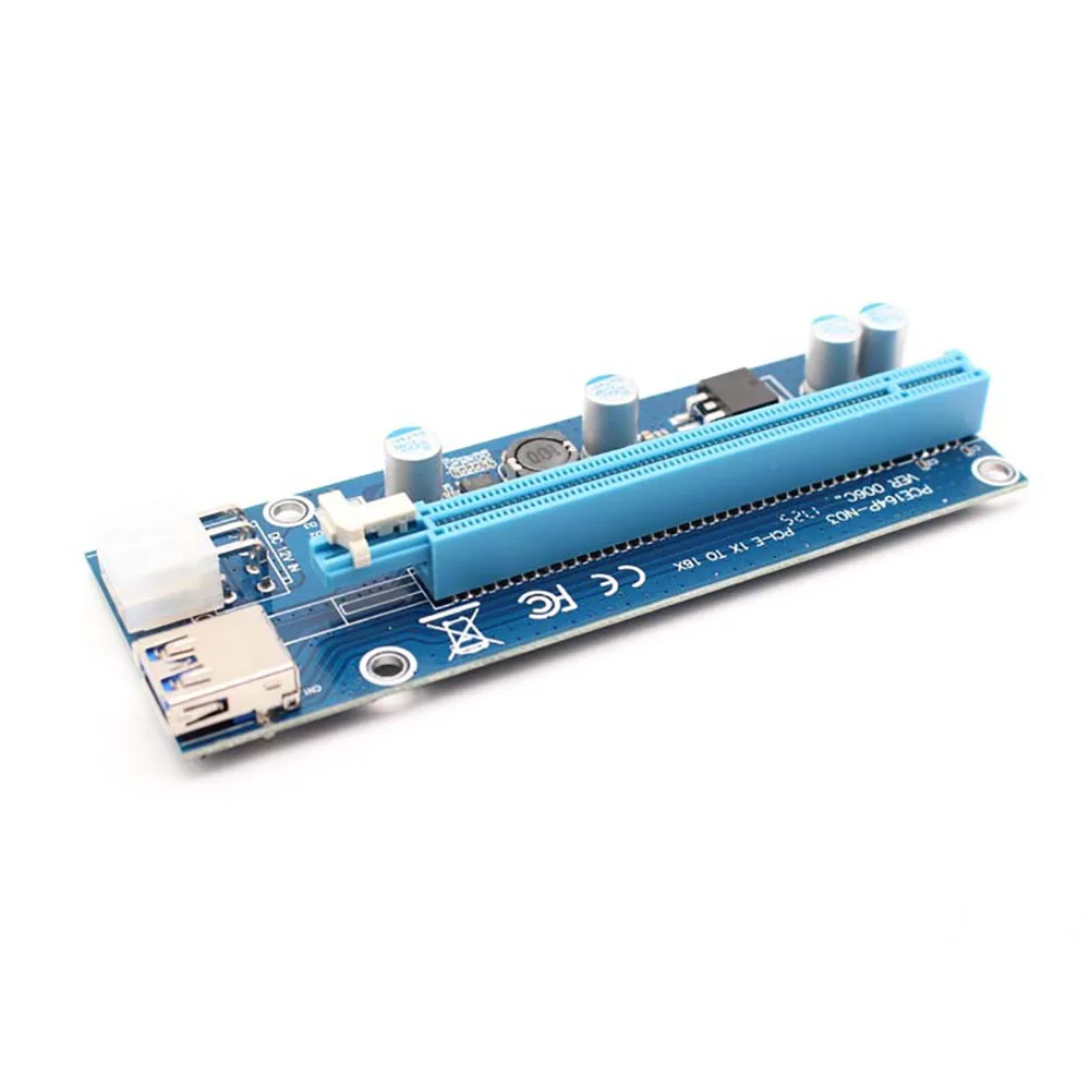 006C PC PCIe PCI-E PCI اكسبريس الناهض بطاقة 1x إلى 16x USB 3.0 كابل بيانات SATA إلى 6Pin IDE امدادات الطاقة ل BTC مينر سبورة سوداء