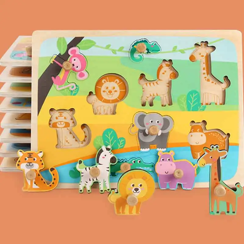 

Baby 3d Wooden Puzzle Letter Nails Hand Board Kids Toys Shape Cognition Jigsaw Puzzle Game Learning Educat Toys For Children