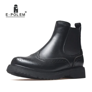 

Genuine Leather Chelsea Boots Regular/Velvet Lining And Matte/Gloss Leather Alternative Boots Low Heel Women Ankle Boots