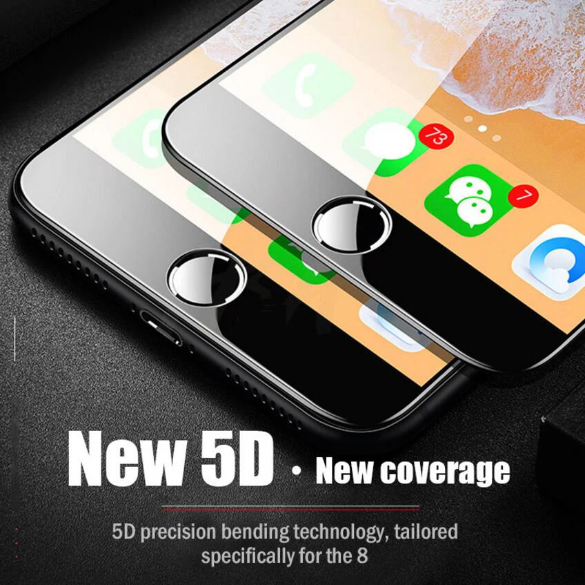WLMLBU 5D полное покрытие из закаленного стекла для iPhone XS Max 7 6 8 Plus защита экрана с