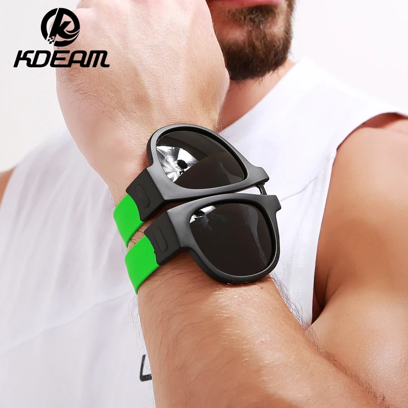 

KDEAM 2019 New Circle Round Sunglasses Polarized for Men and Women Outdoor Fold Sun Glasses Portable Summer Beach Drive Glasses