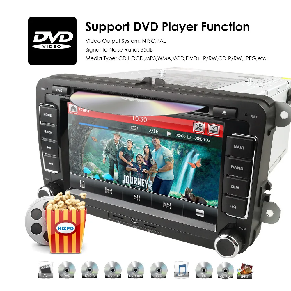 Excellent 2 Din 7" Car DVD GPS Navigation Quad Core Car Multimedia player for VW Polo Jetta Tiguan Passat Car Stereo Autoradio 0