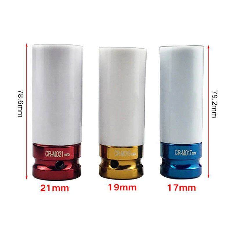 

Durable New 3pcs 17/19/21mm Tire Protection Sleeve Wheel Deep Impact Nut Sockets Auto Accessories for Car Accessories New