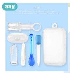 Aag 6 en 1Baby Dispositivo de Alimentación Combinación Conjunto Niños Cuchara Gotero Aguja Booger Clip Cepillo de Dientes Tipo de Pezón Limpieza Portátil Aag 6 en 1Baby Dispositivo de Alimentación Combinación Conjunto Niños Cuchara Gotero Aguja Booger Clip Cepillo de Dientes Tipo de Pezón Limpieza Portátil