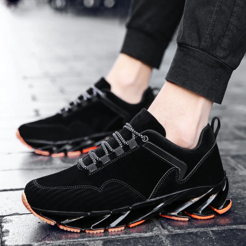 New Cool Man Running Shoes Spring Autumn Gym Trainers Sneakers Black Gray Sneakers China Comfortable Athletic Shoes for Men