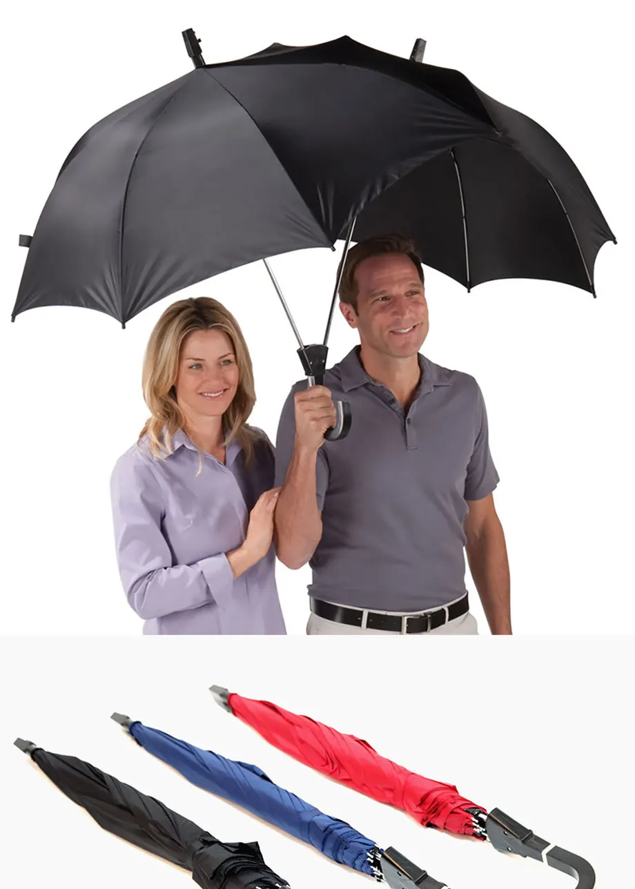 Автоматический зонтик для двух человек, зонтик для влюбленных пар, зонтик с двумя головками, мужской зонт, модный зонтик для дождя и женщин