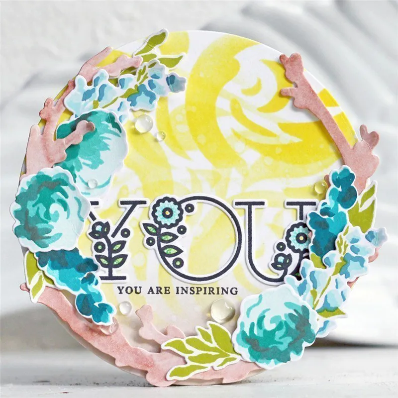 

DiyArts Floral Alphabet Metal Cutting Dies ABC Clear Stamps and Dies Scrapbooking Decor Craft Dies Card Making Die Cut